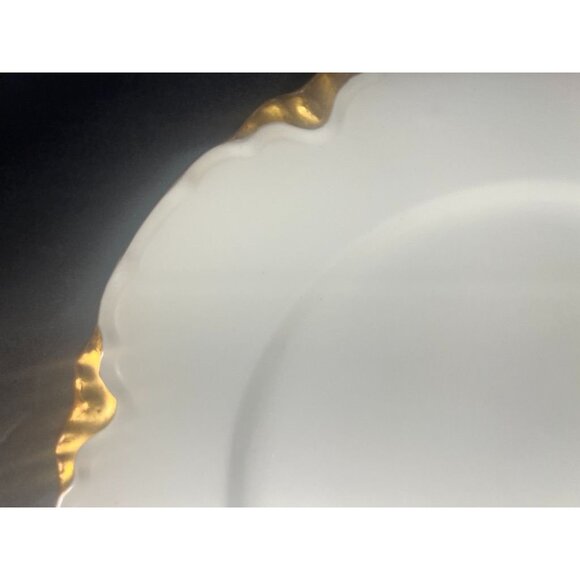 Antique Rex Bavaria Scalloped Gold Edge Dinner Plates Set Of 6 - Picture 3 of 5